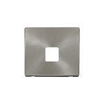 Definity brushed stainless cover plate for single telephone point