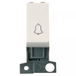 Minigrid retractive switch marked with "BELL" symbol - Polar white