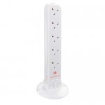 10 gang 1m white surge protected extension tower