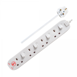 4 gang 2m surge protected and switched extension lead