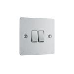 2 gang 2 way light switch flatplate stainless steel