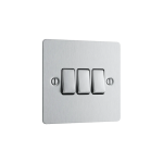 3 gang 2 way light switch flatplate stainless steel