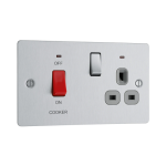 45A cooker control unit with socket flatplate stainless steel